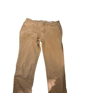 J.Jill Boyfriend Jeans Womens 14 Straight Leg Ankle Tan Stretch Denim Pants